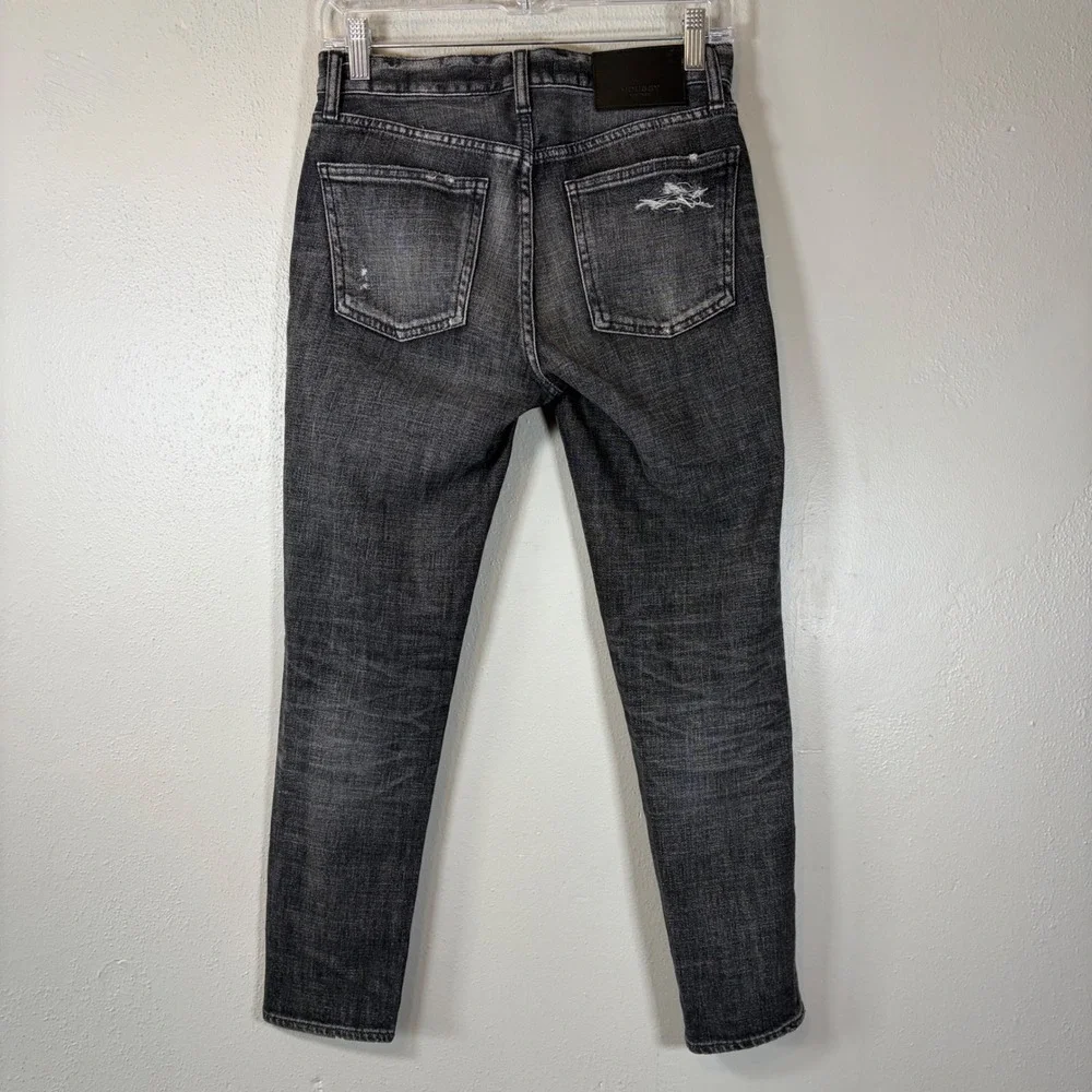 Moussy Vintage Skinny Jeans Womens Size 25 Faded Black Distressed Denim Japan‎